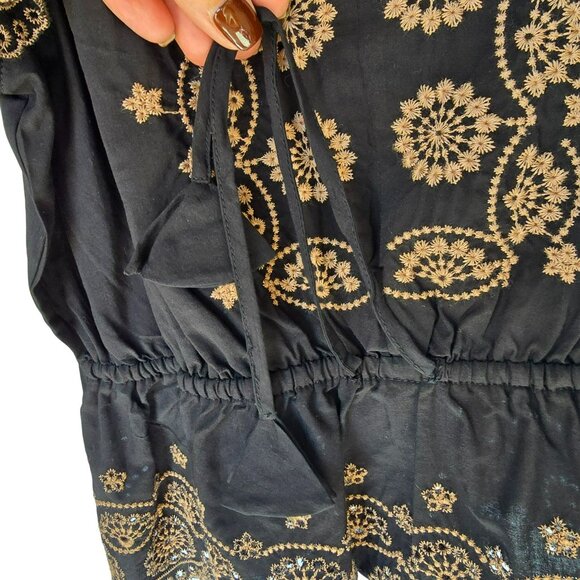 NWT Democracy Womens Black Embroidered Top Size S Nordstrom Certified Authentic - Picture 3 of 5